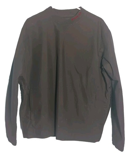 Nike Golf Windbreaker Pullover Long Sleeve With Pockets Black Size Medium